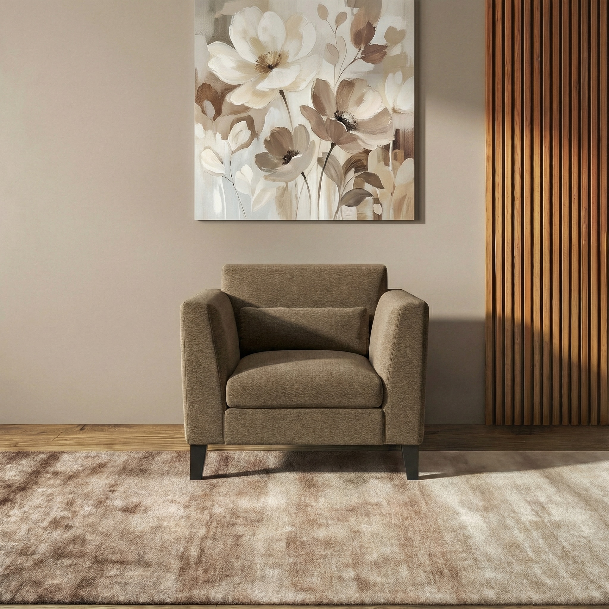 Lewis 1 Seater Fabric Sofa in Dune Colour