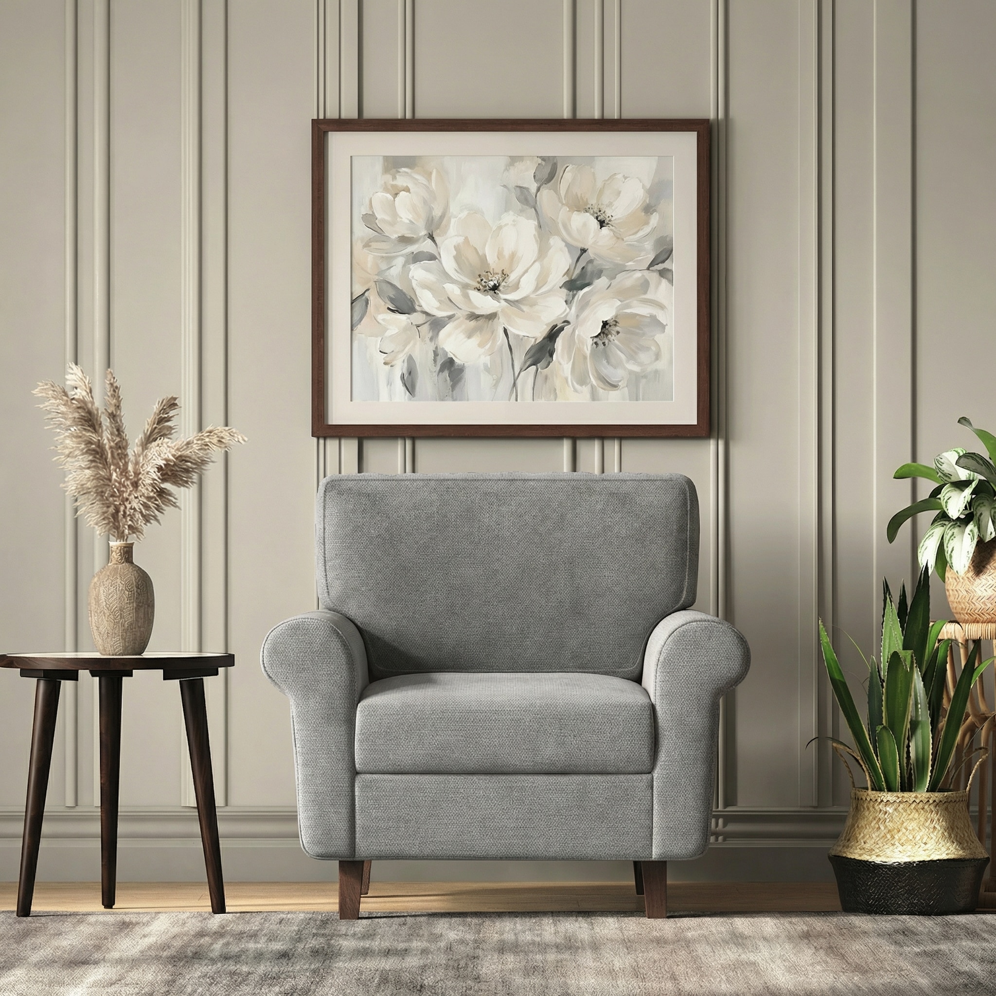 Oxford 1 Seater Fabric Sofa In Granite Weave Colour - Urban Ladder