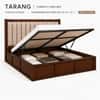 Tarang Solid Wood Compact King Bed Hydraulic Storage Provincial Teak Finish Mattress 72 x 72 Inches