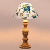 Devansh Multicolor Cotton Table Lamp With  Wood Natural Base (10X18 Inches)-38