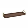 Metalsmith Wooden Serving Tray with Metal Handle Walnut Finish
