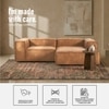 Elegantedge Wood Left Aligned 2-Seater With Upholstery Non Storage Sofa In Brown Colour