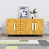 Hexa Red Multipurpose Storage Cabinet With 4 Drawer 3 Door in Slate Grey And Giant Wood Colour
