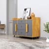 Hexa Red Multipurpose Storage Cabinet With 3 Drawer 2 Door in Giant Wood And Slate Grey Colour