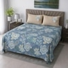 Luna Sea Green Floral 400 TC Cotton Flat King Size Bedsheet with 2 Pillow Covers – Threads