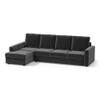Apollo Compact Sofa (Colour : Pebble Grey, Cushion : Hard, Back Type : High Back, Seating Capacity : Left Aligned 3 Seater + Left Aligned Chaise)