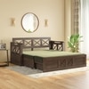 Bram 3 Seater Sofa Cum Bed in Danish Walnut Finish with Moss Green Colour