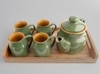 Midnight Bloom Green Tea Set with Serving Tray