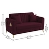 Daraco Velvet 2 Seater sofa in Red wine Color