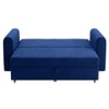 Baruna 2 Seater Velvet Pull Out Sofa Cum Bed with Storage In Blue Color