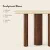 Enzo Travertine Marble and Solid Wood Console Table in Amber Walnut finish