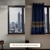 Stoa Paris Satin Window Curtain, 70% Blackout Curtains,   Privacy Lining, Pack of 1, Versailles - Celestial Blue with Back Lining