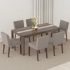Atlas Crest Storage Solid Wood 6 Seater Dining Table With Set Of 6 Ludo Dining Chairs