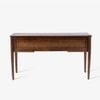 Reyna Ribbed Double Pedestal Solid Wood Desk in Brown Colour