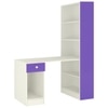 Austin Study Desk with Drawer and Built In Bookshelf in Lavender Purple Colour