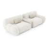 Cannoli 3 Seater Fabric Sofa with Marble Top Table in Pearl Cloud Colour