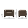 Octavia Boucle Fabric Lounge Chair in Brown