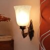 Devansh Metal Electric Wall Light in Antique gold Colour with White Shade Count of 1 Light