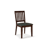 Diner Solid Wood Dining Chair Set Of 2 In Dark Walnut Finish With Grey Colour Fabric