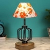 Amora Multicolor cotton Table lamp with Wood & Iron Base