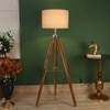 Shaela Natural Linen Shade Floor Lamp