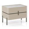 Naomi Bedside Table in High Gloss Beige Finish