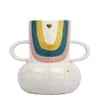 Dual Handle Abstract Coloured Ceramic Vase