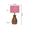 Devansh Pink Jute Table Lamp With  Wood Natural Base (7X13 Inches)-11