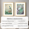 Peacock Set of 2 Framed Posters Vastu Feng Shui Wall Art 45x60 cm