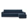 Apollo Compact Sofa (Colour : Lapis Blue, Cushion : Hard, Back Type : Regular, Seating Capacity : Left Aligned 3 Seater + Left Aligned Chaise + Ottoman)