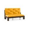 Faria Wooden Sofa (Mustard Yellow)