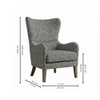 Carolina Printed Human Canvas Fabric Wing Chair in Green Colour