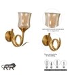 Nena Single Light Wall Fitting In Brass Finish Metal With Amber Glass