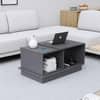 Hexa Engineered Wood Coffee Table With Storage And Open Rack In Slate Grey