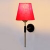 Devansh Metal Electric Wall Light in Black Colour with Red Shade Count of 1 Light
