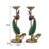 Desert Art Metal Handpainted Peacock Tealight Showpiece Set of 2