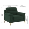 Niwara Velvet 1 Seater  sofa in Green Color