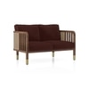 Taran 2 Seater Wooden Sofa in Deep Crimson Velvet Colour