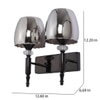 Eliante Modern Wall Lights Mild Steel & Glass Material Glossy Black & Smoky Finish