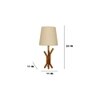 Vrikshya Wooden Table Lamp with Brown Base and Premium White Fabric Lampshade