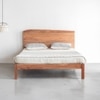 Yoho Solid Wood King Non Storage Bed in Brown Colour