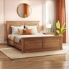 Tuscany Solid Wood Queen Size Non Storage Bed In Latin American Teak Finish