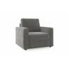 Apollo Compact 1 Seater Fabric Sofa in Ash Grey Velvet Colour