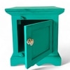 Queens Sheesham Wood Bedside Table in Antique Green Finish