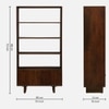 Ravelle Solid Wood  Bookshelf in Tobacco Finish