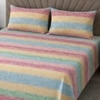 Tiva Multicolor Floral 400 TC Cotton Flat Queen Size Bedsheet with 2 Pillow Covers – Threads