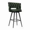 Doe Buck Presley Braided Faux Leather Bar Stool in Green Colour