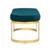 Doe Buck Upholstered Oval Bench in Teal Colour with Gold Loop Legs