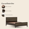Masai Solid Wood Queen Size Nonstorage Bed In American Walnut 2 Tone Finish