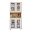 Mobley Display Bookcase Beige Teak And Frosty White